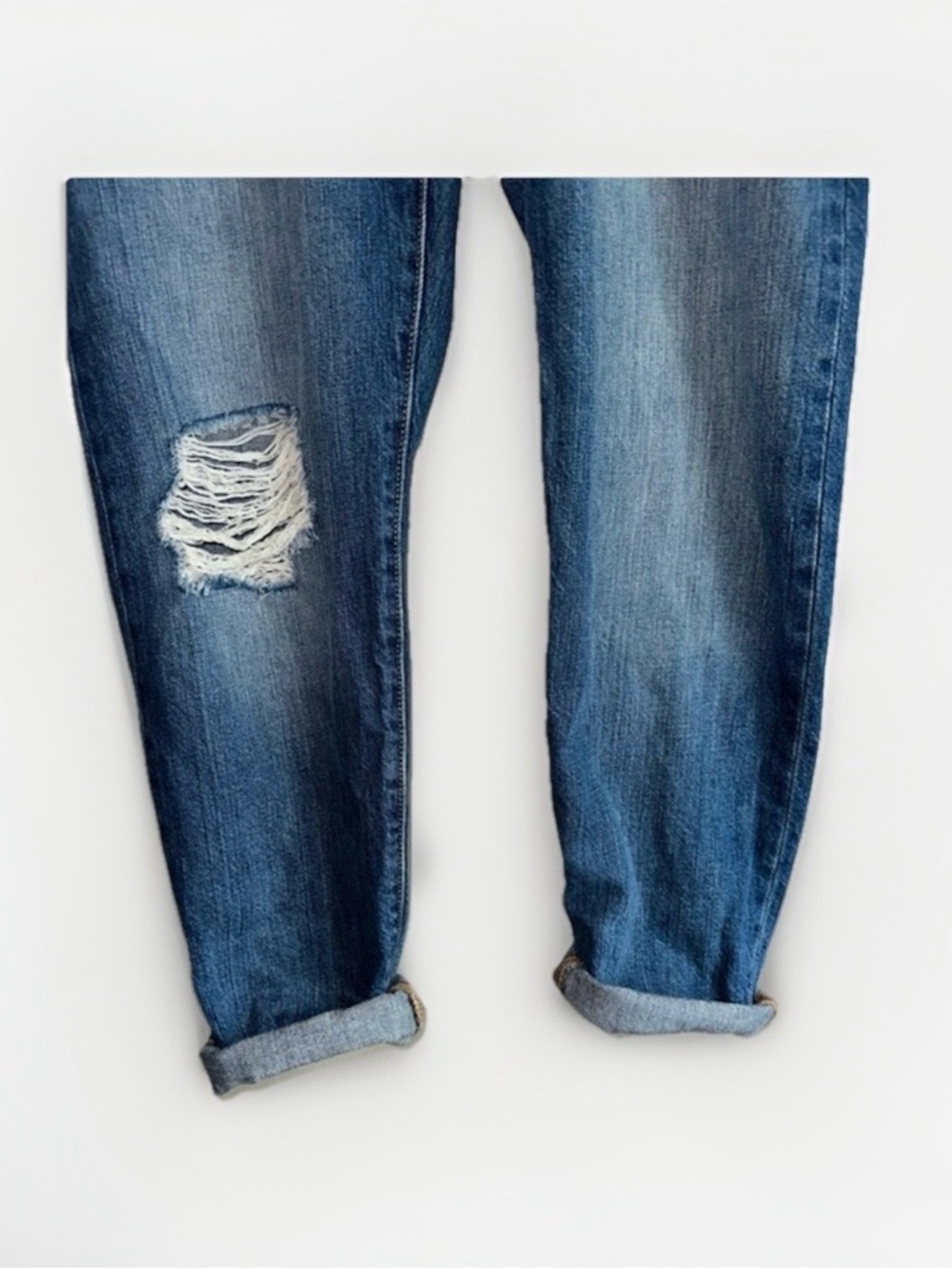 Levi's 501 Customized Tapered Distressed Mid-Rise Jeans Blue - Picture 4 of 9